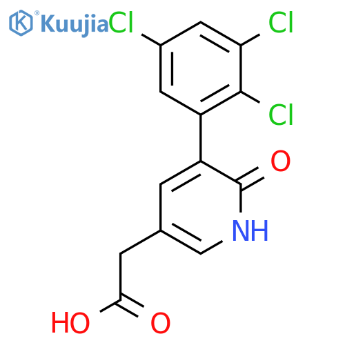 2-Hydroxy-3-(2,3,5-trichlorophenyl)pyridine-5-acetic acid structure