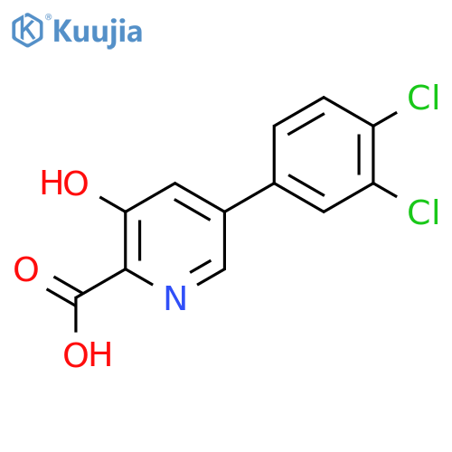 5-(3,4-Dichlorophenyl)-3-hydroxypicolinic acid structure
