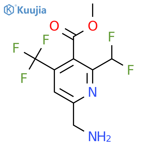 Methyl 6-(aminomethyl)-2-(difluoromethyl)-4-(trifluoromethyl)pyridine-3-carboxylate structure