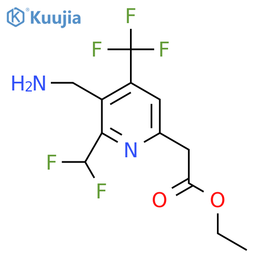 Ethyl 3-(aminomethyl)-2-(difluoromethyl)-4-(trifluoromethyl)pyridine-6-acetate structure