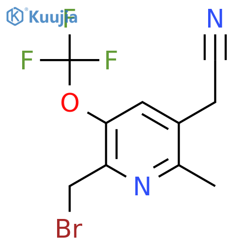 2-(Bromomethyl)-6-methyl-3-(trifluoromethoxy)pyridine-5-acetonitrile structure
