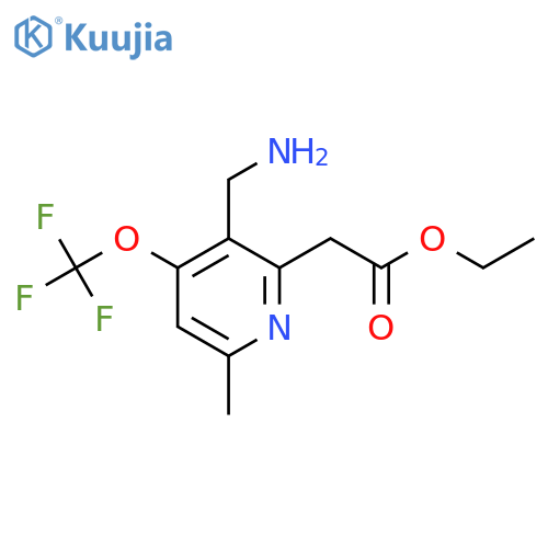 Ethyl 3-(aminomethyl)-6-methyl-4-(trifluoromethoxy)pyridine-2-acetate structure