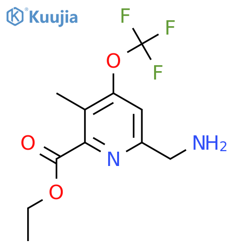 Ethyl 6-(aminomethyl)-3-methyl-4-(trifluoromethoxy)pyridine-2-carboxylate structure
