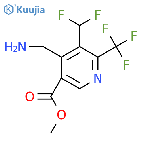 Methyl 4-(aminomethyl)-3-(difluoromethyl)-2-(trifluoromethyl)pyridine-5-carboxylate structure