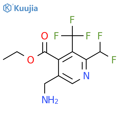 Ethyl 5-(aminomethyl)-2-(difluoromethyl)-3-(trifluoromethyl)pyridine-4-carboxylate structure