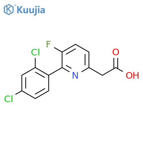 2-(2,4-Dichlorophenyl)-3-fluoropyridine-6-acetic acid structure