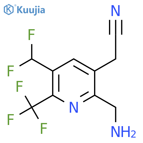 2-(Aminomethyl)-5-(difluoromethyl)-6-(trifluoromethyl)pyridine-3-acetonitrile structure