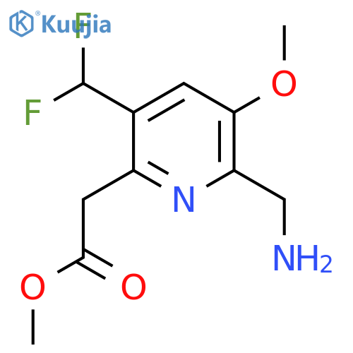 Methyl 2-(aminomethyl)-5-(difluoromethyl)-3-methoxypyridine-6-acetate structure