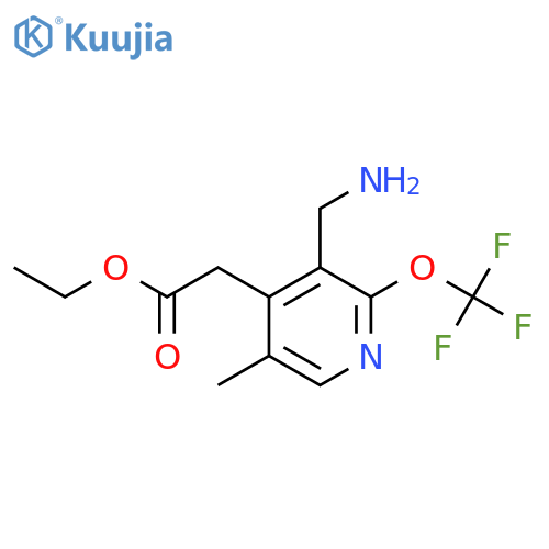 Ethyl 3-(aminomethyl)-5-methyl-2-(trifluoromethoxy)pyridine-4-acetate structure