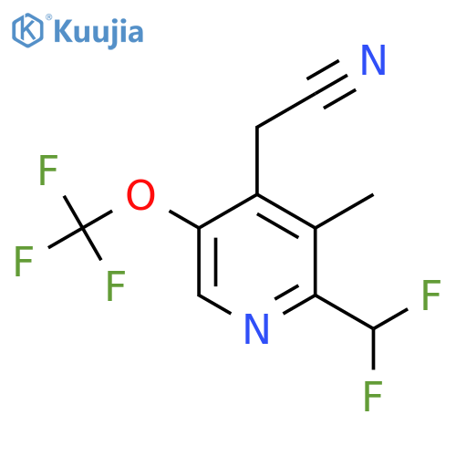 2-(Difluoromethyl)-3-methyl-5-(trifluoromethoxy)pyridine-4-acetonitrile structure