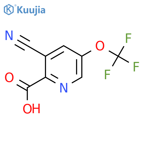 3-Cyano-5-(trifluoromethoxy)pyridine-2-carboxylic acid structure