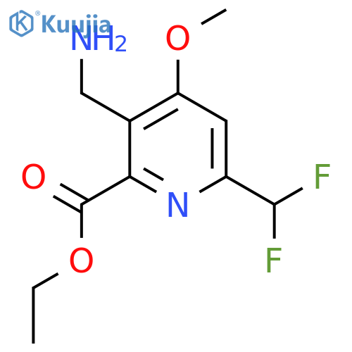 Ethyl 3-(aminomethyl)-6-(difluoromethyl)-4-methoxypyridine-2-carboxylate structure