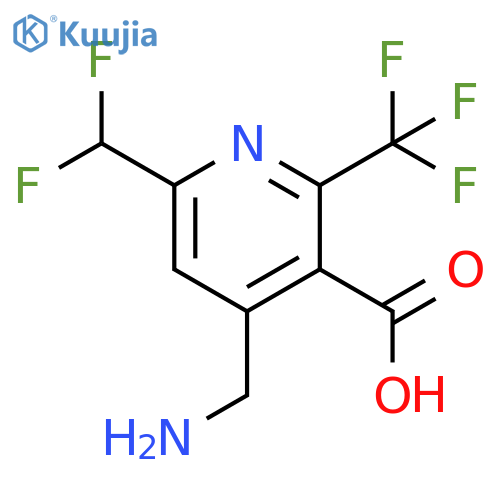 4-(Aminomethyl)-6-(difluoromethyl)-2-(trifluoromethyl)pyridine-3-carboxylic acid structure