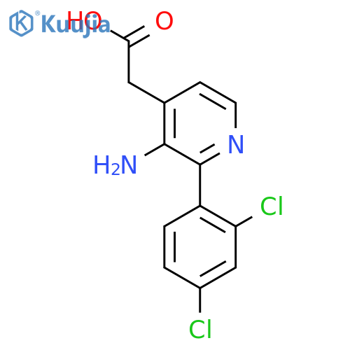 3-Amino-2-(2,4-dichlorophenyl)pyridine-4-acetic acid structure