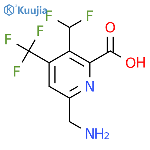 6-(Aminomethyl)-3-(difluoromethyl)-4-(trifluoromethyl)pyridine-2-carboxylic acid structure