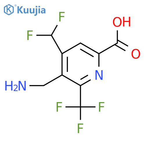 3-(Aminomethyl)-4-(difluoromethyl)-2-(trifluoromethyl)pyridine-6-carboxylic acid structure