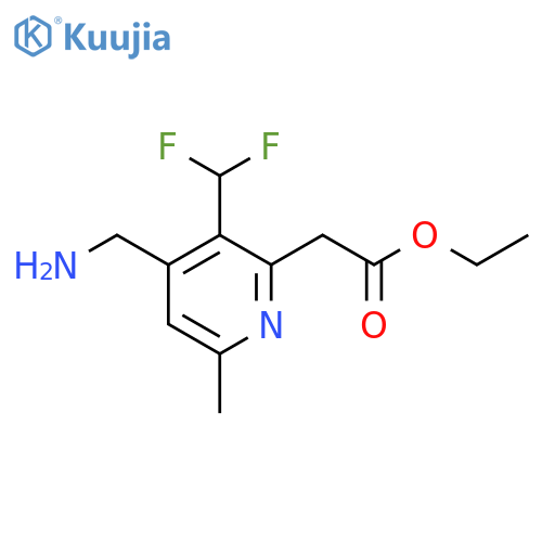 Ethyl 4-(aminomethyl)-3-(difluoromethyl)-6-methylpyridine-2-acetate structure
