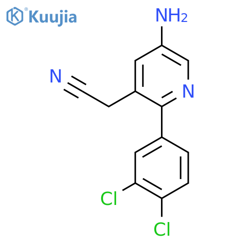 5-Amino-2-(3,4-dichlorophenyl)pyridine-3-acetonitrile structure