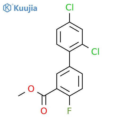 2',4'-Dichloro-4-fluoro-biphenyl-3-carboxylic acid methyl ester structure