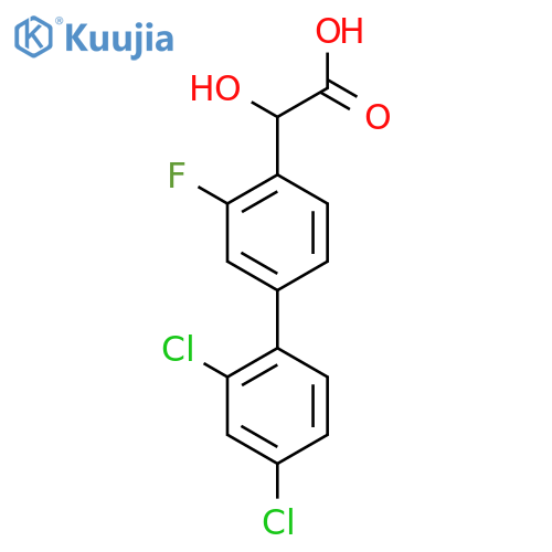 Hydroxy-(2',4'-dichloro-3-fluoro-biphenyl-4-yl)-acetic acid structure
