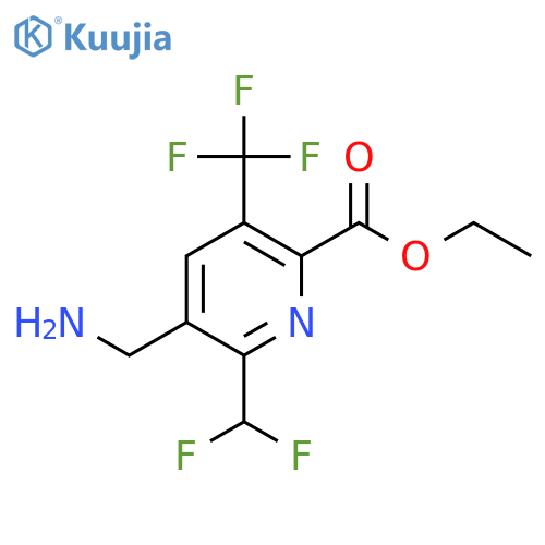 Ethyl 3-(aminomethyl)-2-(difluoromethyl)-5-(trifluoromethyl)pyridine-6-carboxylate structure