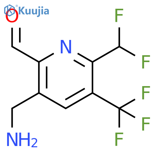 5-(Aminomethyl)-2-(difluoromethyl)-3-(trifluoromethyl)pyridine-6-carboxaldehyde structure