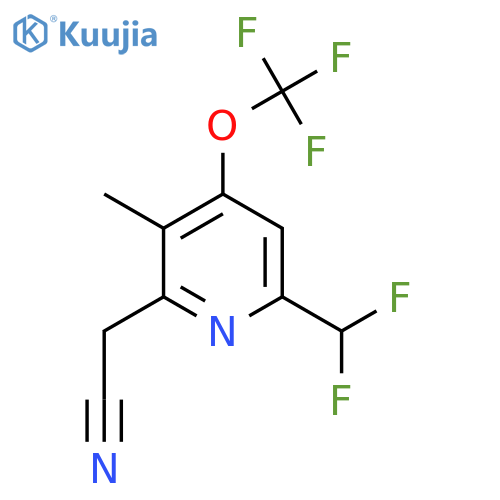 6-(Difluoromethyl)-3-methyl-4-(trifluoromethoxy)pyridine-2-acetonitrile structure