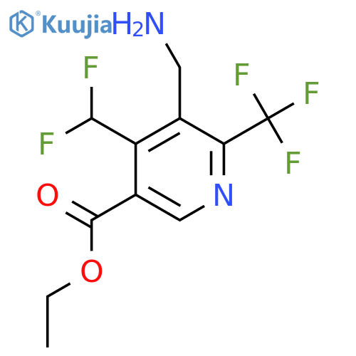 Ethyl 3-(aminomethyl)-4-(difluoromethyl)-2-(trifluoromethyl)pyridine-5-carboxylate structure