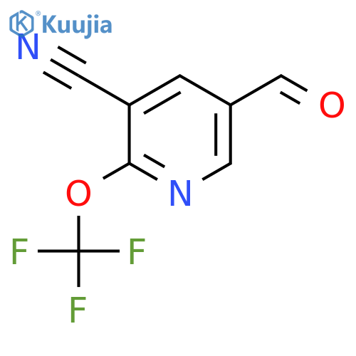 3-Cyano-2-(trifluoromethoxy)pyridine-5-carboxaldehyde structure