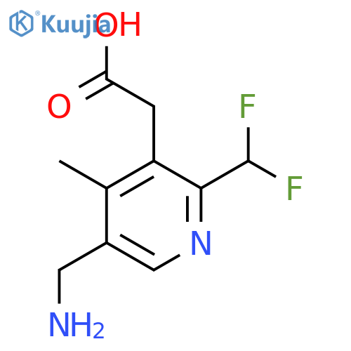5-(Aminomethyl)-2-(difluoromethyl)-4-methylpyridine-3-acetic acid structure
