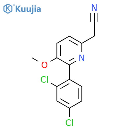 2-(2,4-Dichlorophenyl)-3-methoxypyridine-6-acetonitrile structure
