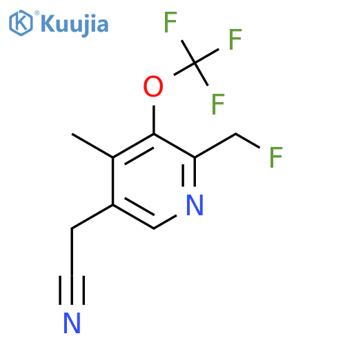2-(Fluoromethyl)-4-methyl-3-(trifluoromethoxy)pyridine-5-acetonitrile structure