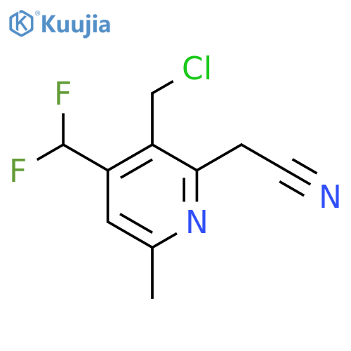 3-(Chloromethyl)-4-(difluoromethyl)-6-methylpyridine-2-acetonitrile structure