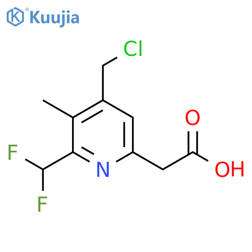 4-(Chloromethyl)-2-(difluoromethyl)-3-methylpyridine-6-acetic acid structure