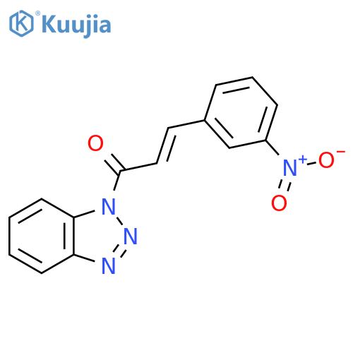 (2E)-1-(1H-1,2,3-benzotriazol-1-yl)-3-(3-nitrophenyl)prop-2-en-1-one structure