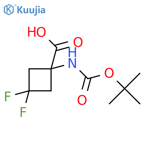 1-{[(tert-butoxy)carbonyl]amino}-3,3-difluorocyclobutane-1-carboxylic acid structure