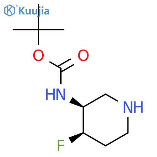 tert-butyl N-[cis-4-fluoropiperidin-3-yl]carbamate structure