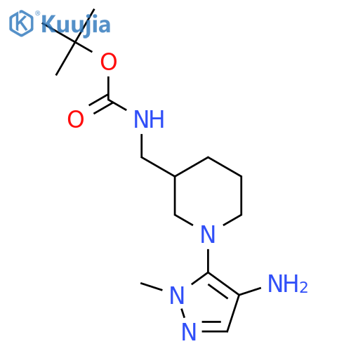 tert-Butyl ((1-(4-amino-1-methyl-1H-pyrazol-5-yl)piperidin-3-yl)methyl)carbamate structure
