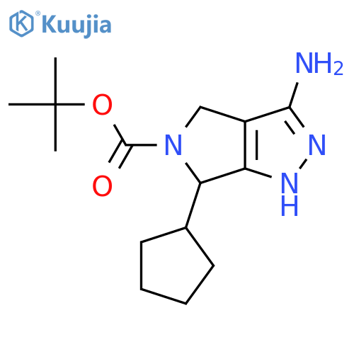 Tert-butyl 3-amino-6-cyclopentyl-4,6-dihydropyrrolo[3,4-C]pyrazole-5(1H)-carboxylate structure