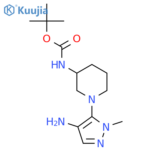 3-(Boc-amino)-1-(4-amino-1-methyl-1H-pyrazol-5-YL)piperidine structure