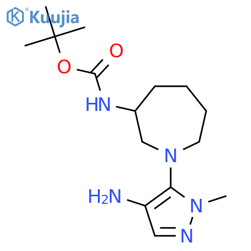 Tert-Butyl (1-(4-amino-1-methyl-1H-pyrazol-5-yl)azepan-3-yl)carbamate structure