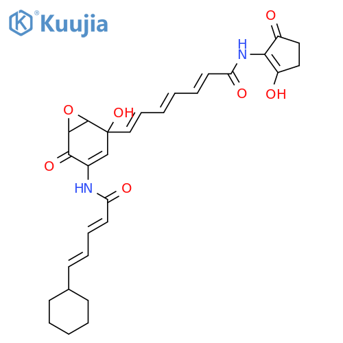 2,4,6-Heptatrienamide,7-[(1S,2R,6R)-4-[[(2E,4E)-5-cyclohexyl-1-oxo-2,4-pentadien-1-yl]amino]-2-hydroxy-5-oxo-7-oxabicyclo[4.1.0]hept-3-en-2-yl]-N-(2-hydroxy-5-oxo-1-cyclopenten-1-yl)-,(2E,4E,6E)- structure