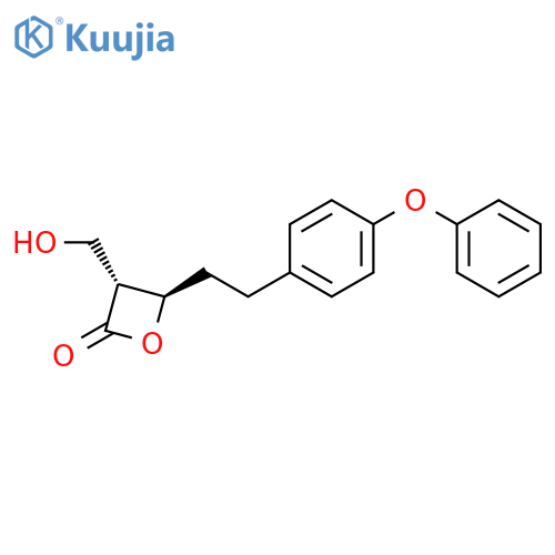 2-Oxetanone, 3-(hydroxymethyl)-4-[2-(4-phenoxyphenyl)ethyl]-, trans- structure
