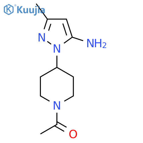 1-[4-(5-Amino-3-methyl-1H-pyrazol-1-yl)piperidin-1-yl]ethan-1-one structure