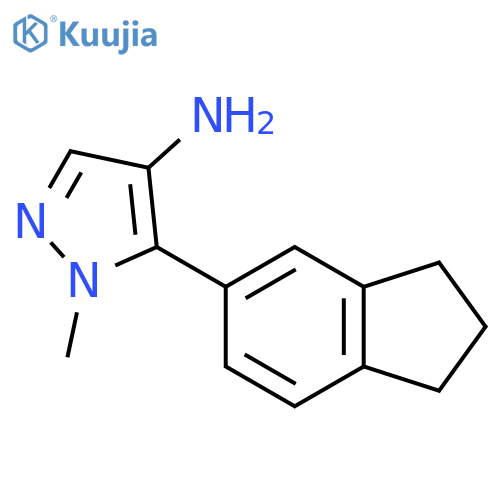 5-(2,3-dihydro-1H-inden-5-yl)-1-methyl-1H-pyrazol-4-amine structure