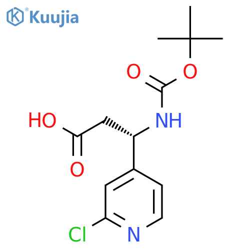 (3S)-3-{(tert-butoxy)carbonylamino}-3-(2-chloropyridin-4-yl)propanoic acid structure