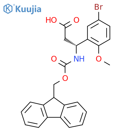 (3R)-3-(5-bromo-2-methoxyphenyl)-3-({(9H-fluoren-9-yl)methoxycarbonyl}amino)propanoic acid structure