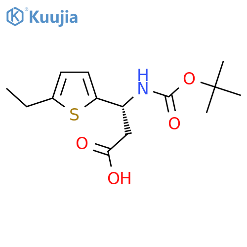 (3R)-3-{(tert-butoxy)carbonylamino}-3-(5-ethylthiophen-2-yl)propanoic acid structure