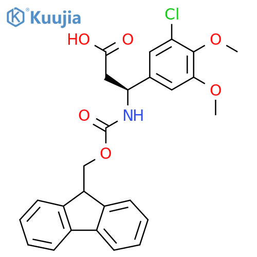 (3S)-3-(3-chloro-4,5-dimethoxyphenyl)-3-({(9H-fluoren-9-yl)methoxycarbonyl}amino)propanoic acid structure