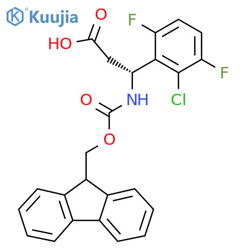 (3R)-3-(2-chloro-3,6-difluorophenyl)-3-({(9H-fluoren-9-yl)methoxycarbonyl}amino)propanoic acid structure